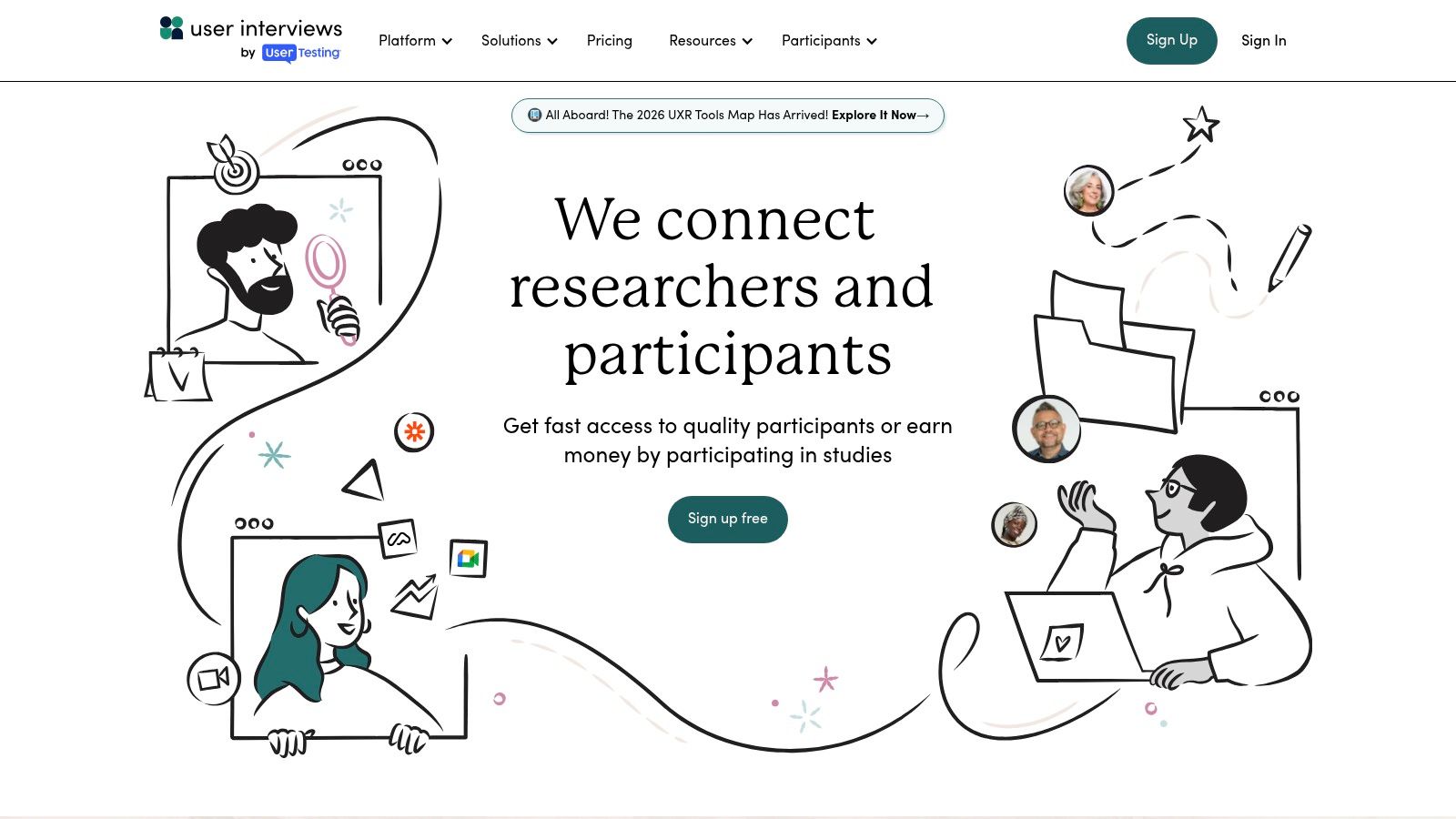 A person participating in a video call for a User Interviews study.