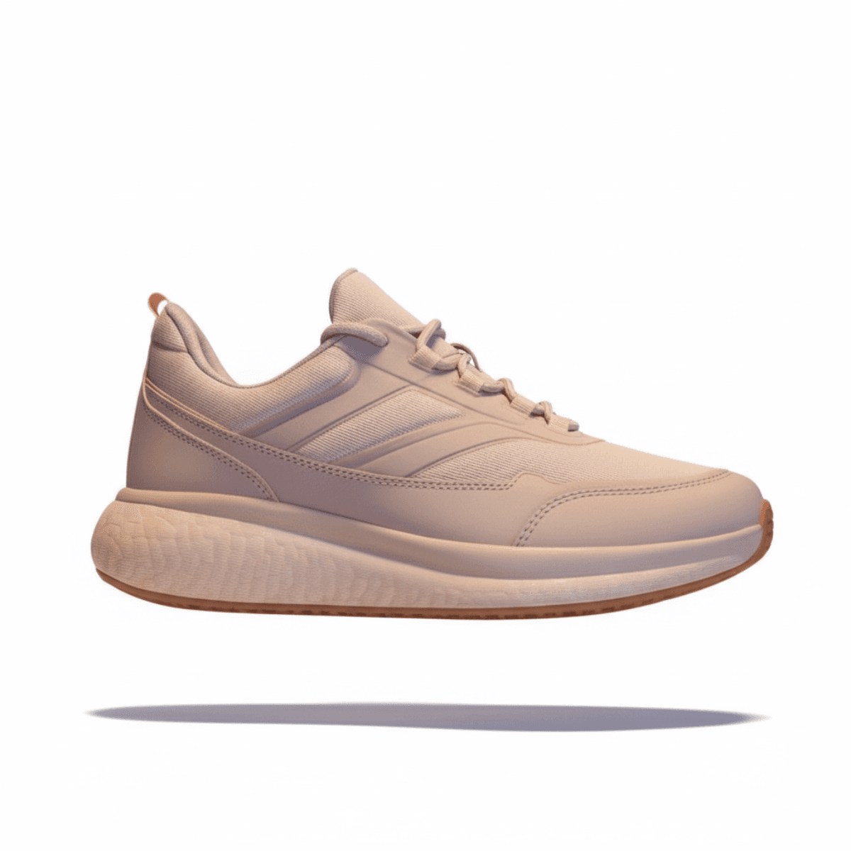 Beige Corbell Soft Step women's sneaker with cushioned sole and sleek lacing.