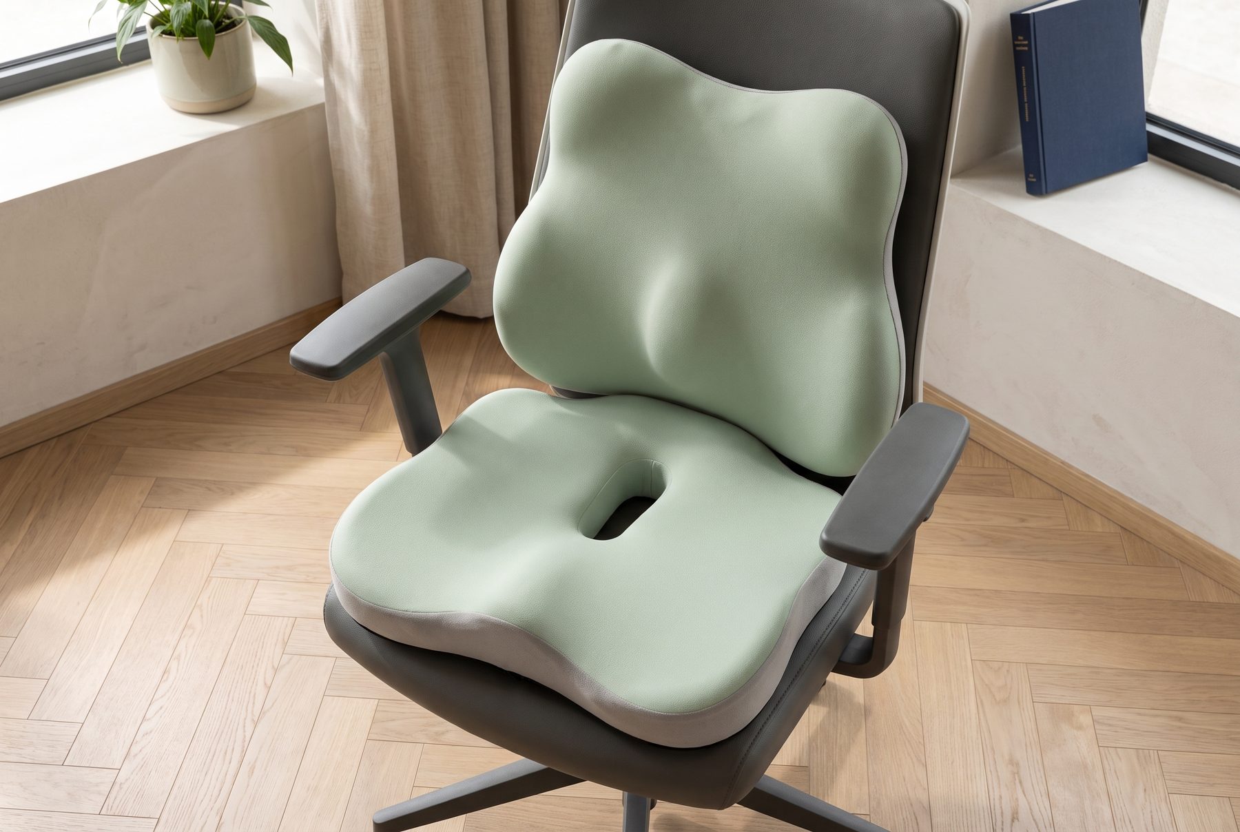 SitContour Duo seat cushion and lumbar cushion in Grey/Green