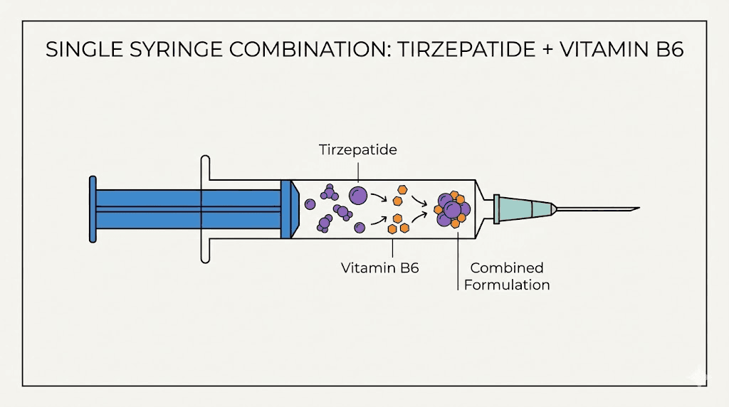 Tirzepatide with B6 pyridoxine compound injection diagram