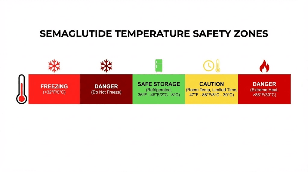 Semaglutide temperature storage safety zones chart