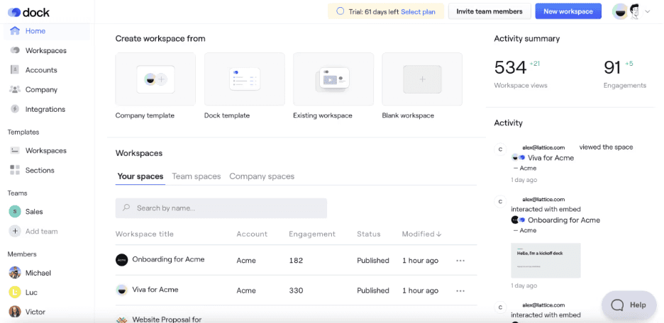 3. Dock: Best for Sales-to-Onboarding Continuity&nbsp;