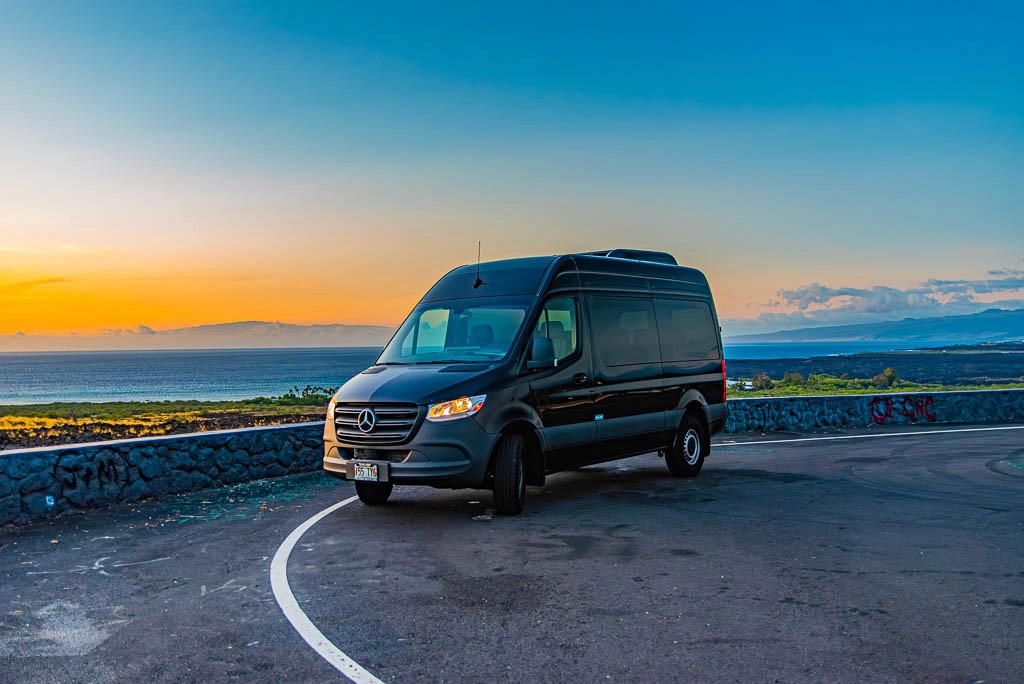 Black 12 Passenger Mercedes Sprinter for Rent