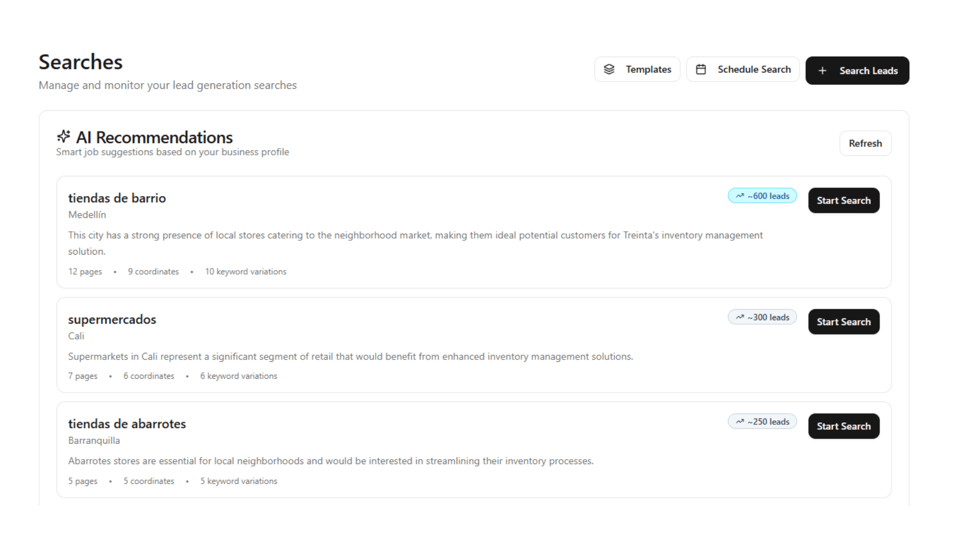 AI finds potential Leads on Maps and Local Listings based on your customer profile