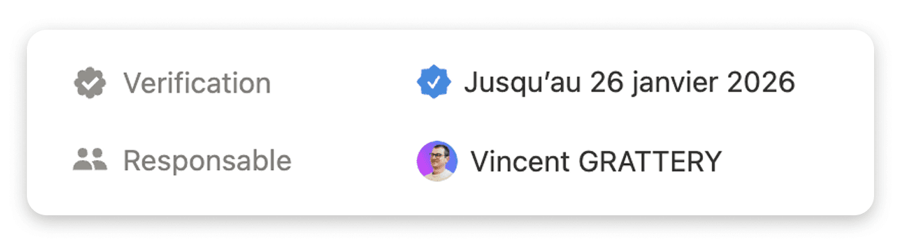 Propriétés verification dans Notion