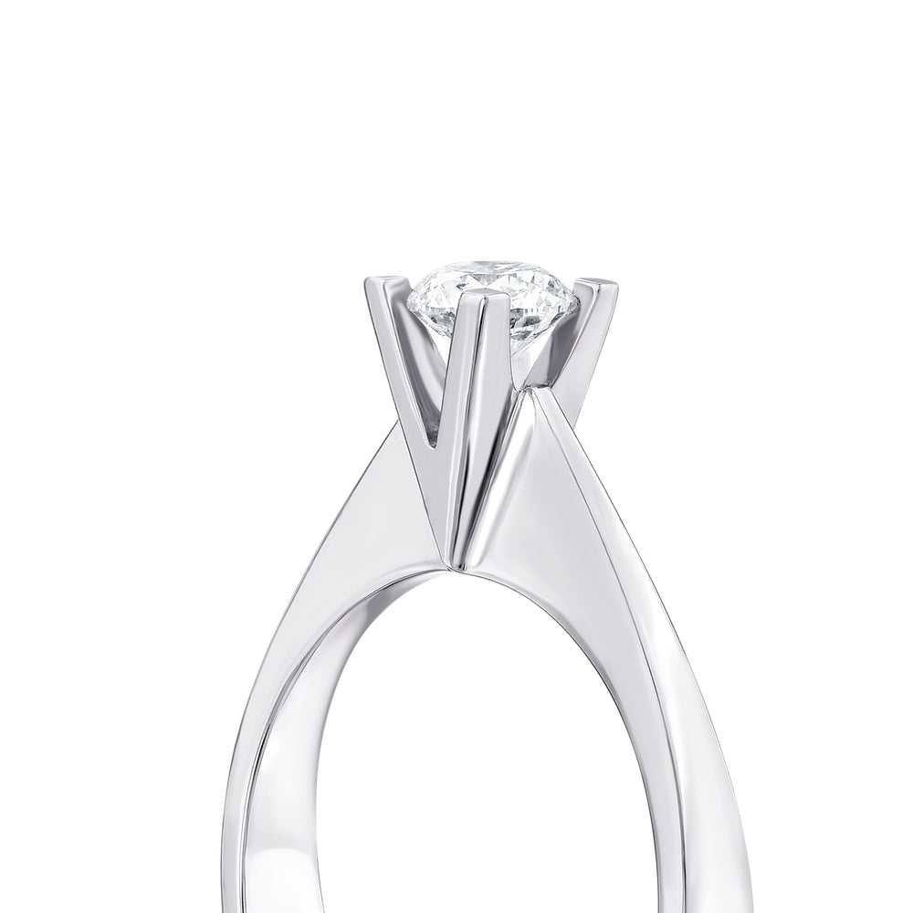 Elegant 0.10 Carat Diamond Solitaire Ring in 14K White Gold