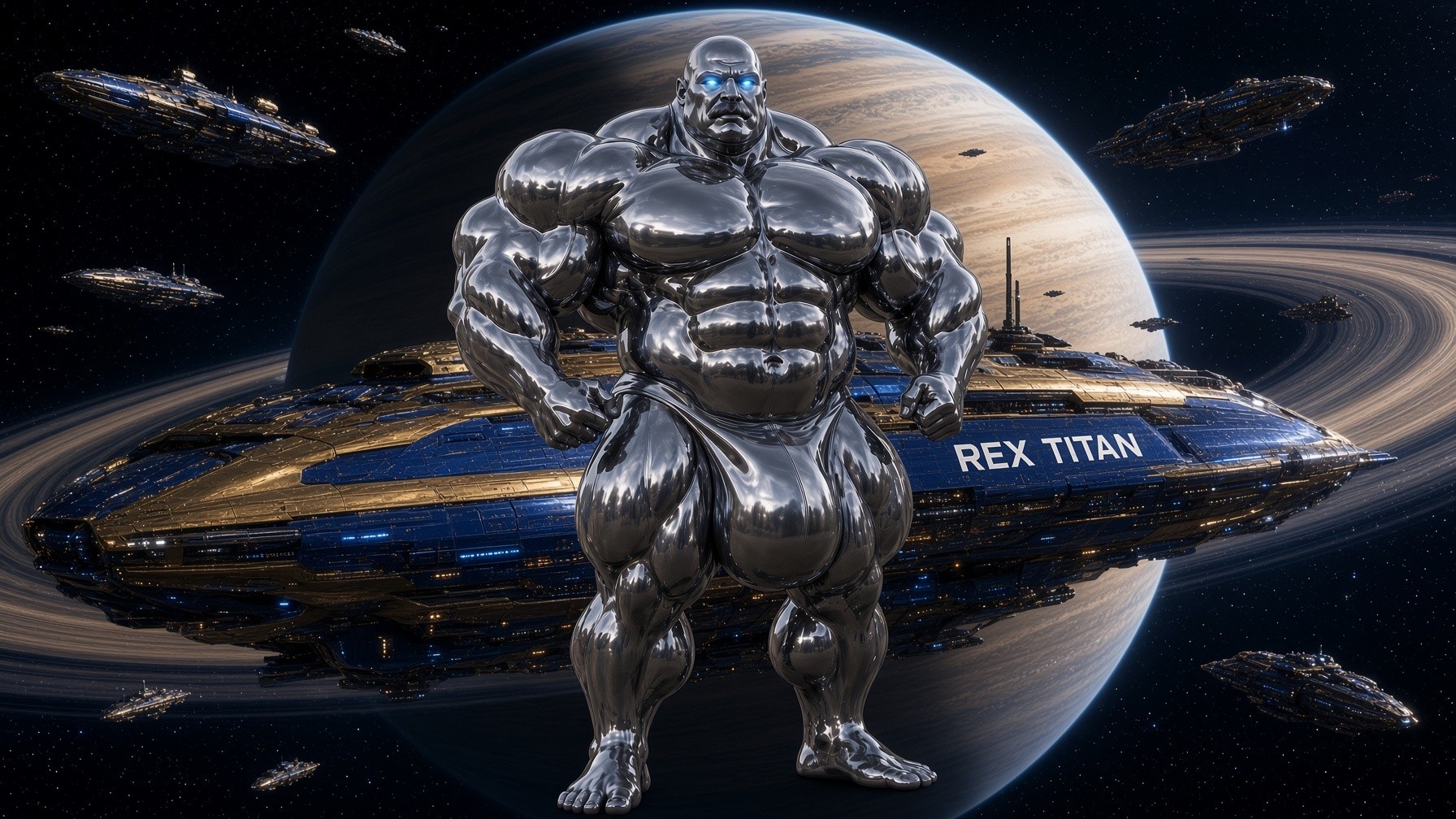 the chrome titan, the starship rex titan