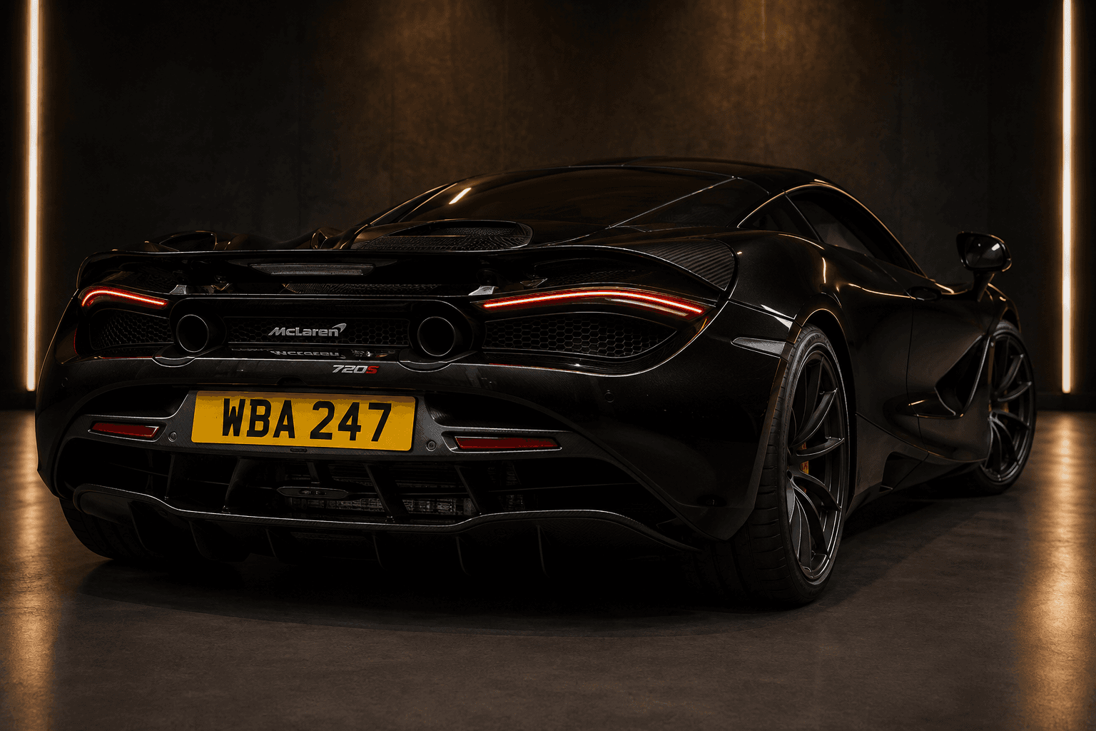 Fictional WBA 247 private registration on a McLaren 720S