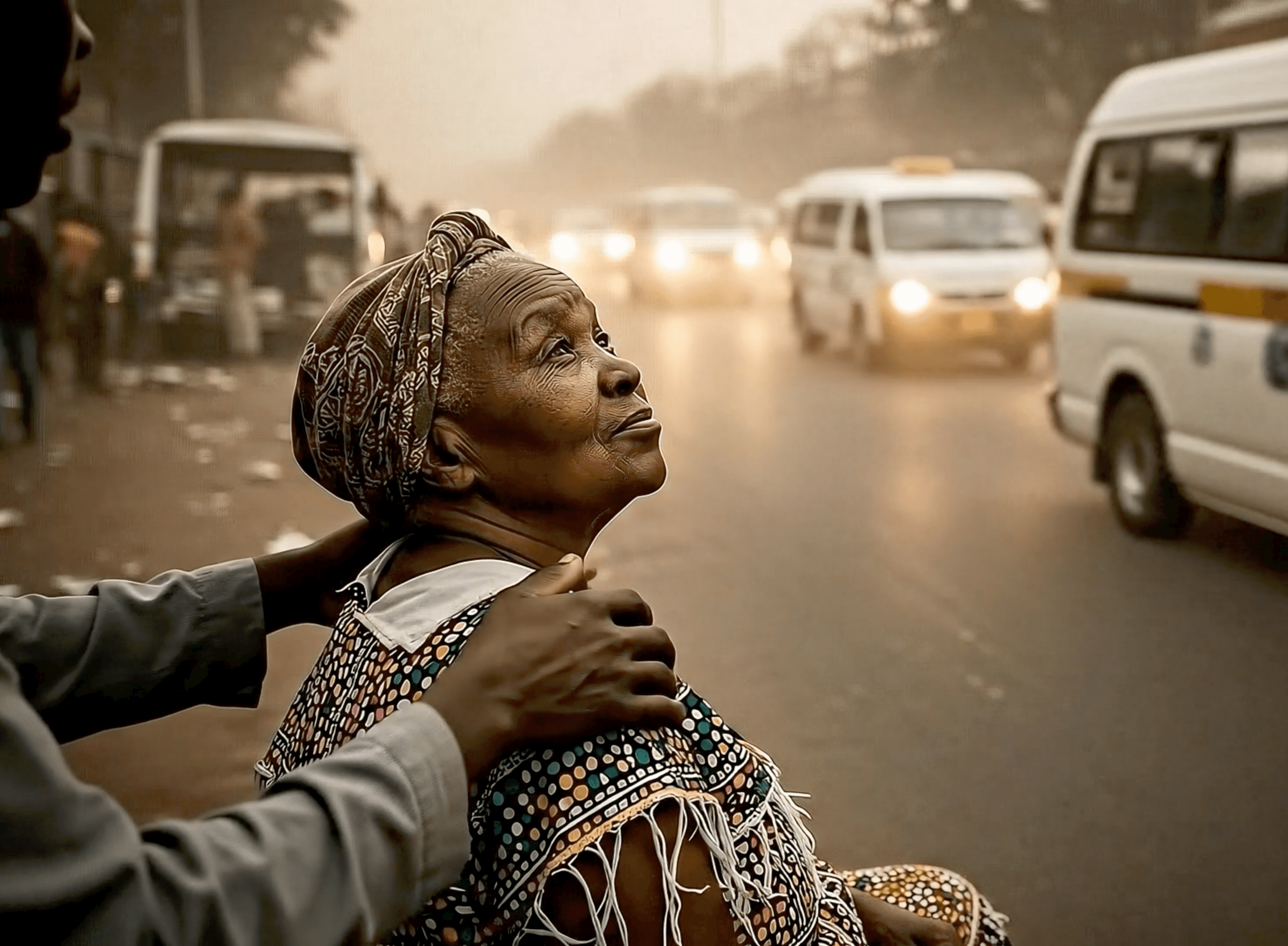 Gogo waiting at taxi rank