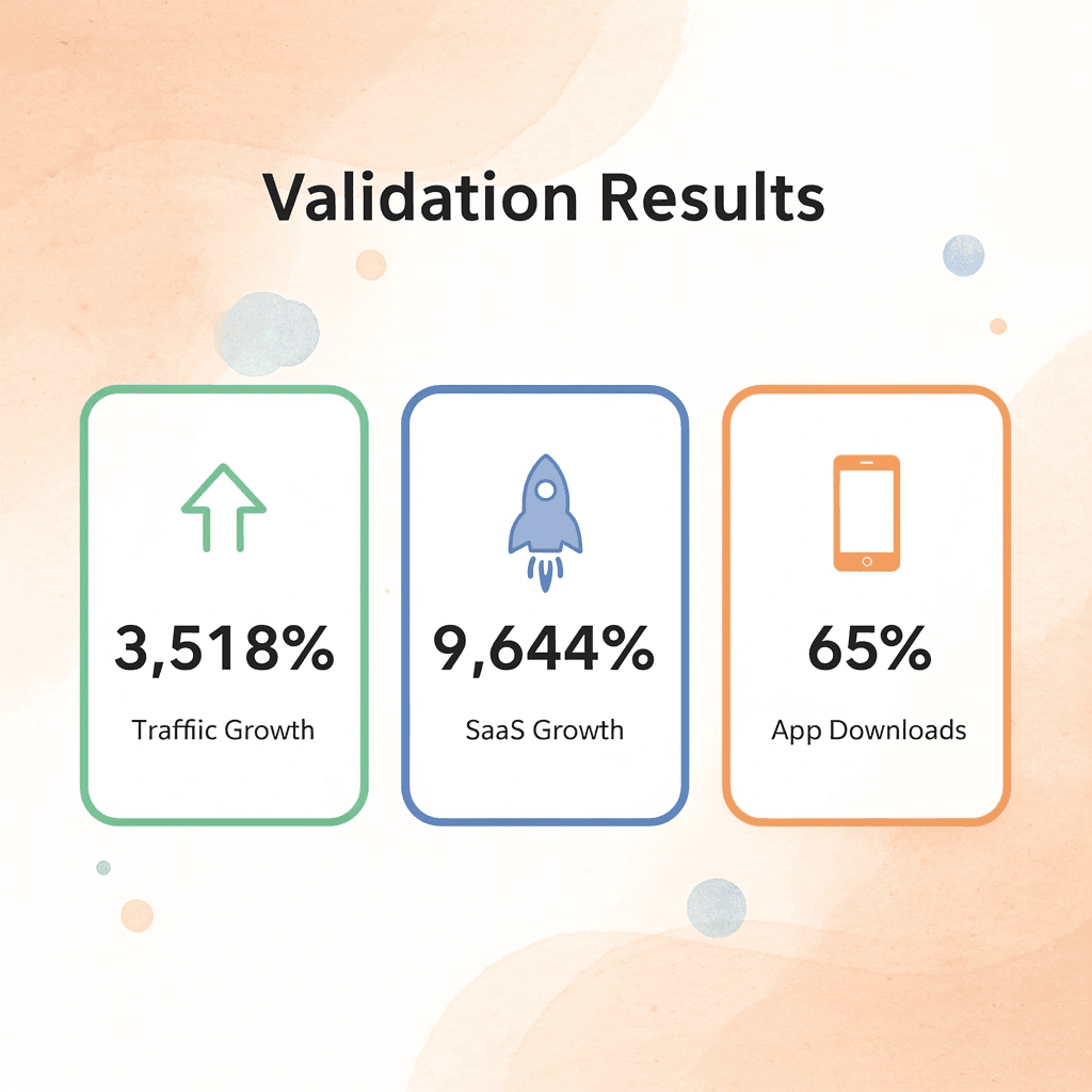 Infographic showing validation program results metrics - SEO Agency Toronto 