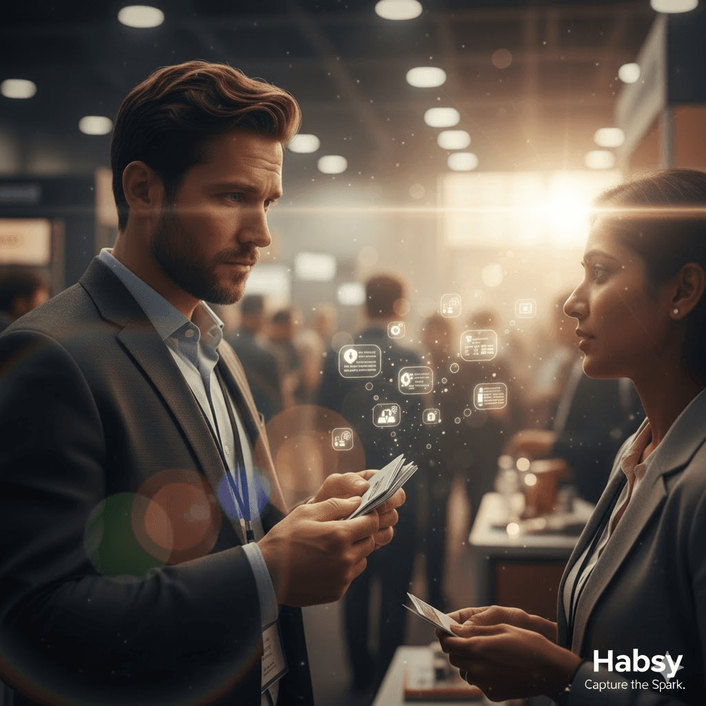 Habsy Business Card Manager Voice note, Note, All language support