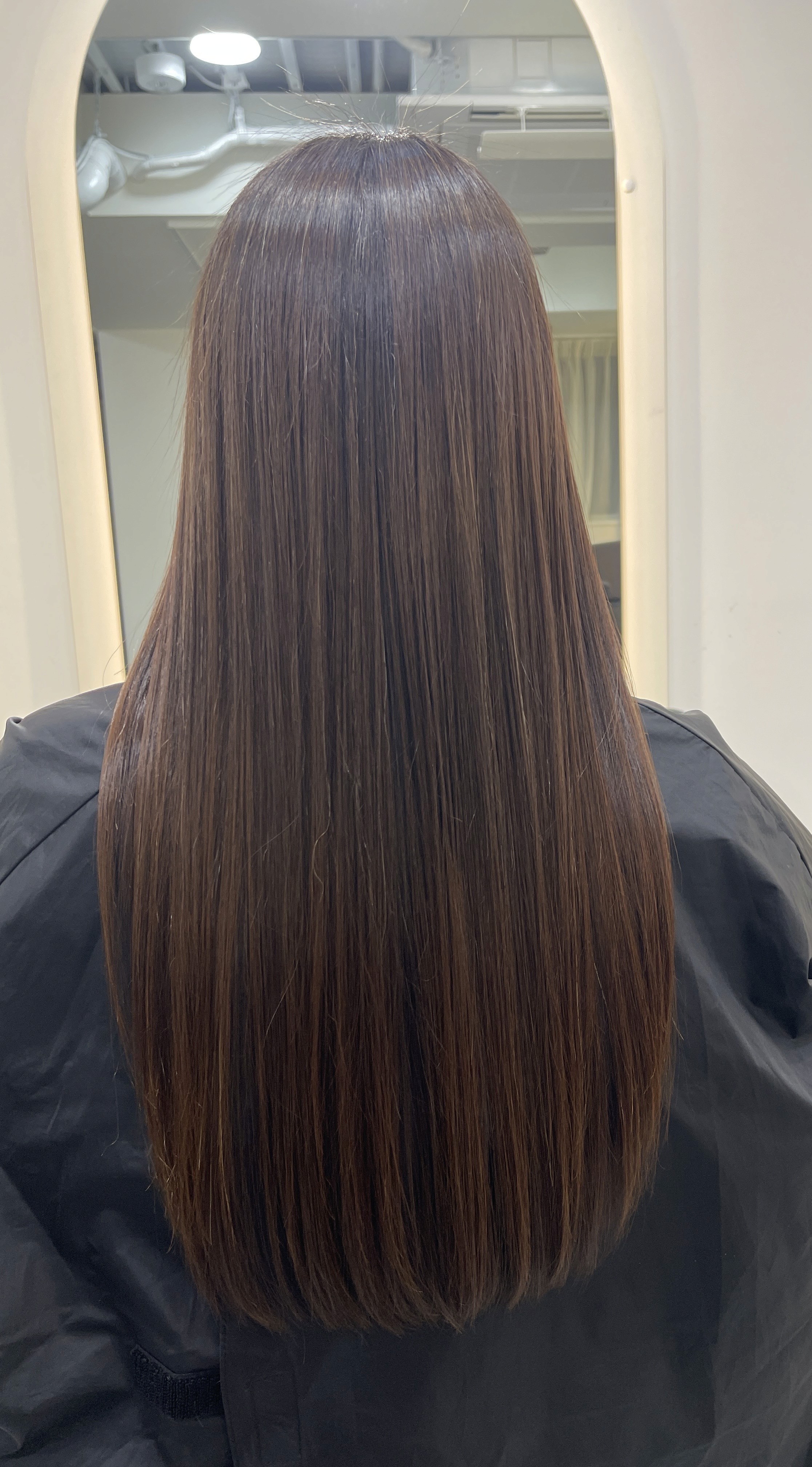 Hair after keratin smoothing treatment in Okinawa