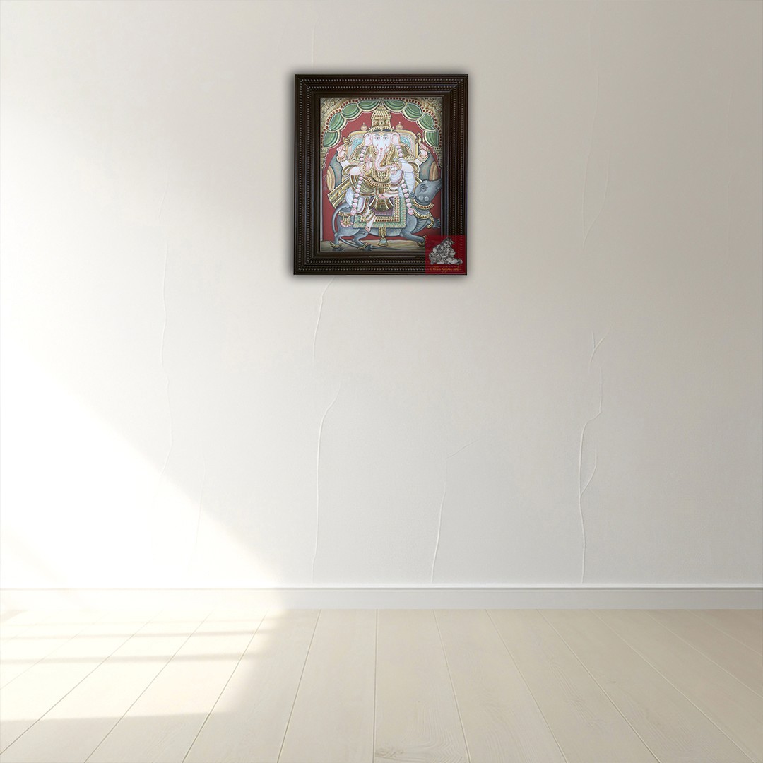 Antique Panchamukha Ganesha Tanjore Painting