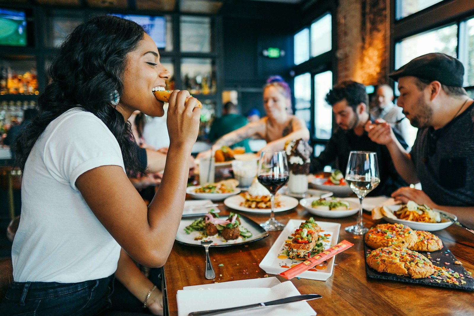 Guest enjoying a restaurant meal