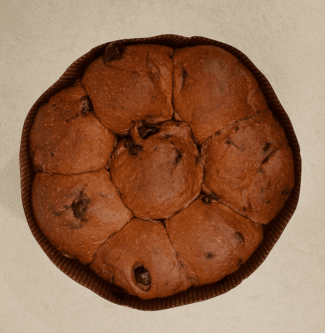 Brioche de Cacao con chispas de Chocolate arriba