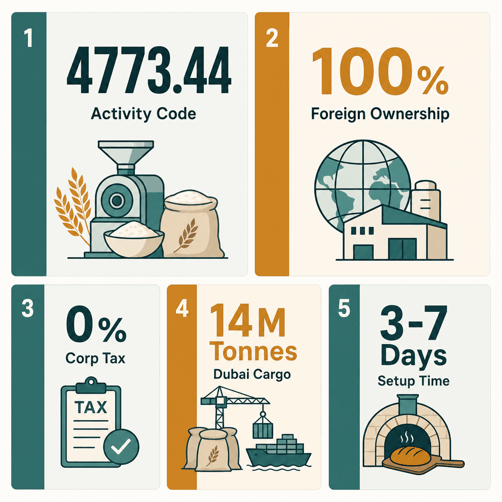 Infographic: Apply for a Bakeries & Flour Mills Equipment Trading License in Dubai