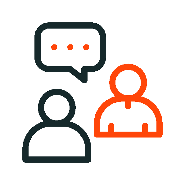 Consultancy icon: Two people in conversation