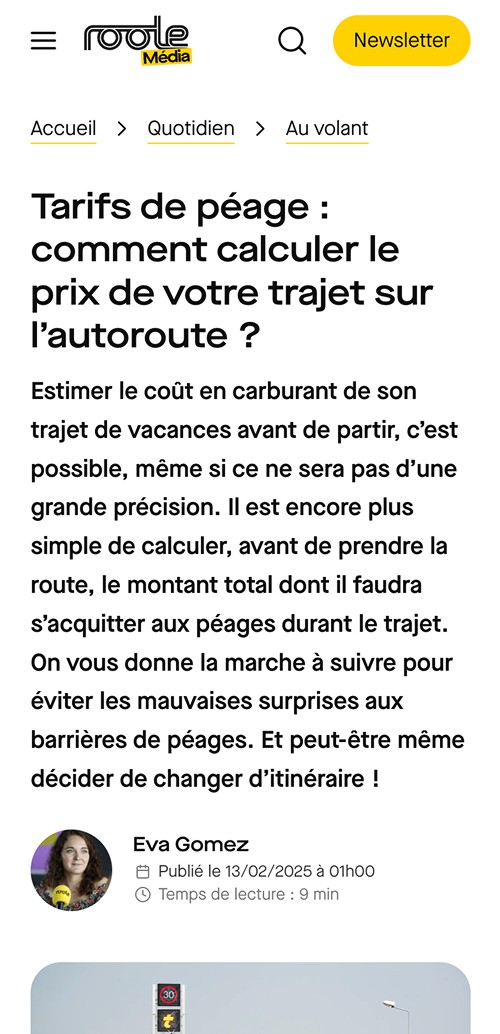Version mobile de la page article de Roole Média