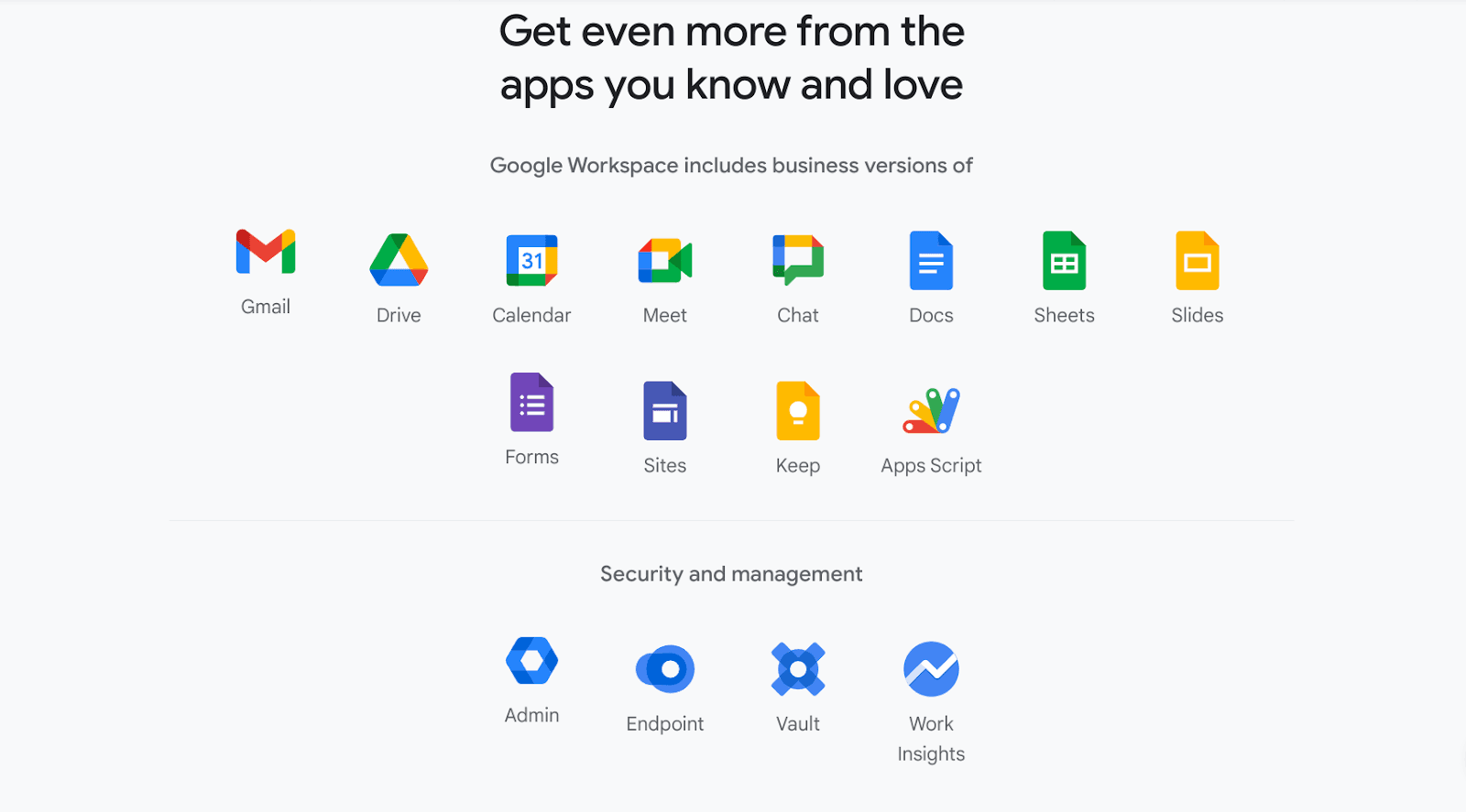 Google Workspace suite of apps