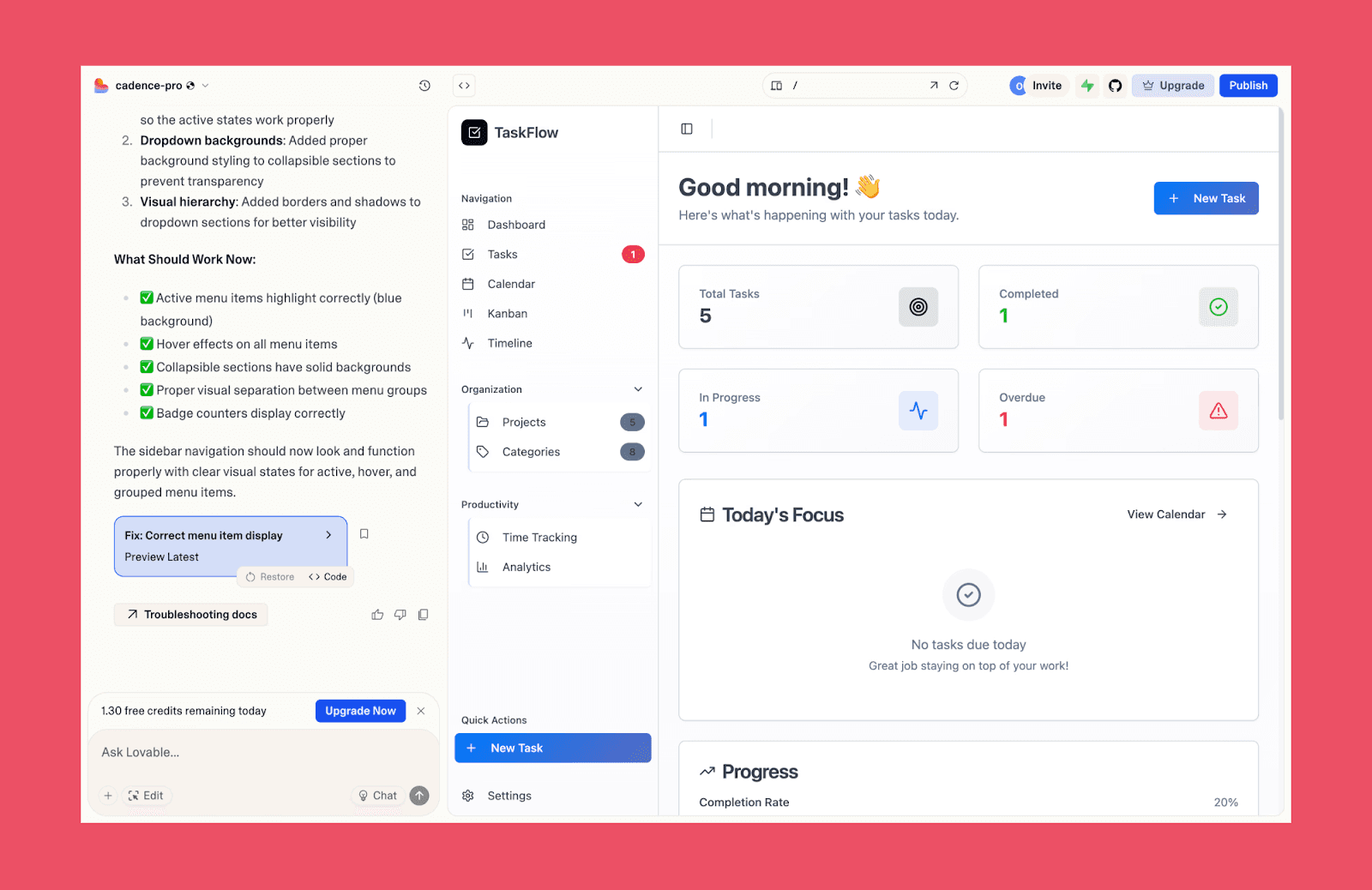 Lovable typical workflow