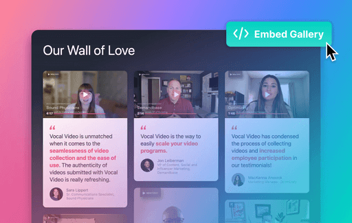 embedded video gallery