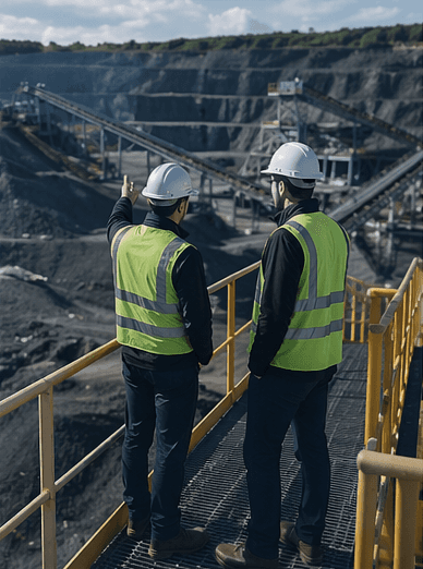 Team members doing market research on site