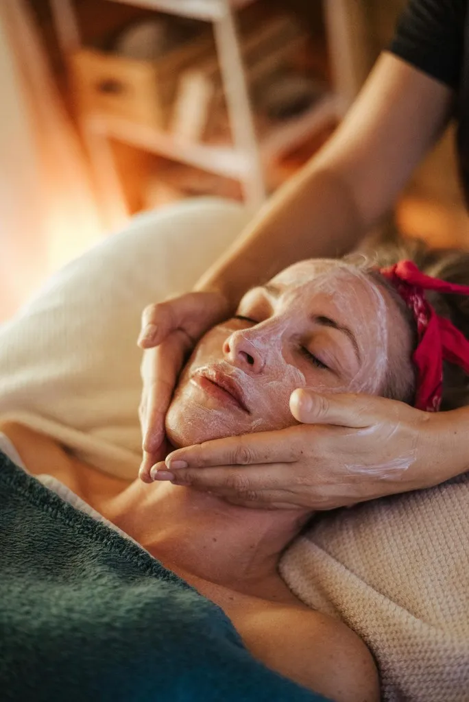 Person receiving a relaxing facial treatment representing wellness therapies like IV infusion, NAD+, exosome, and migraine relief Botox designed to restore balance and boost energy.