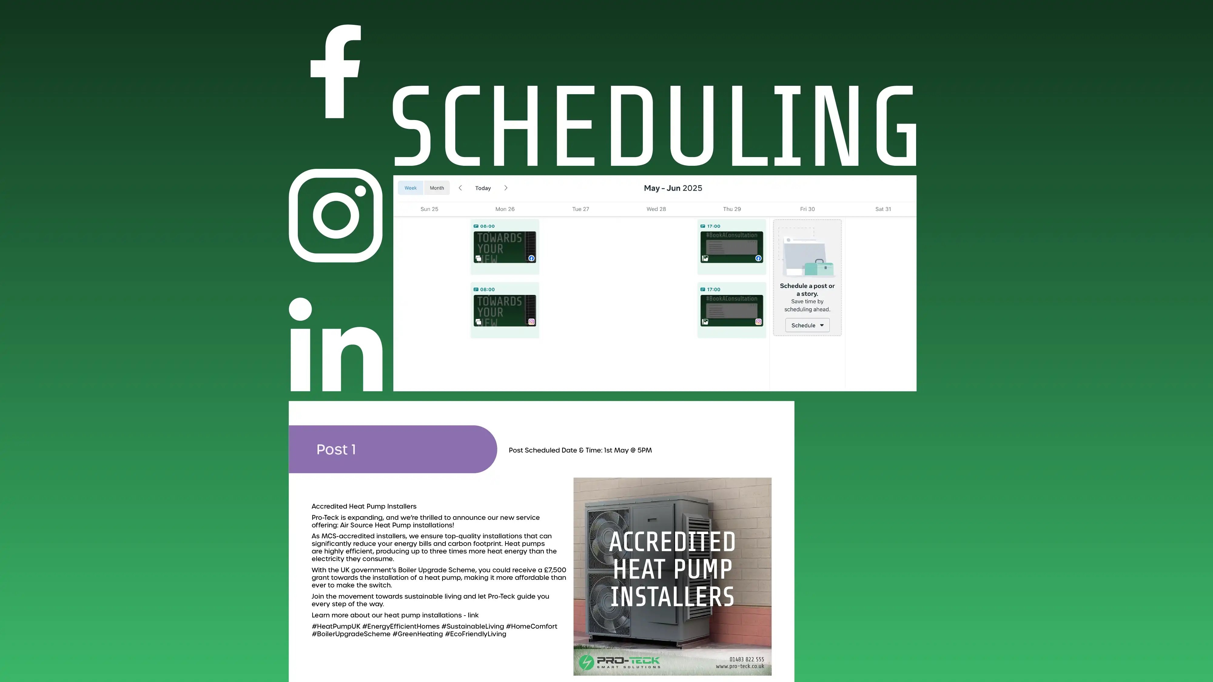 Social Media Designs - scheduling