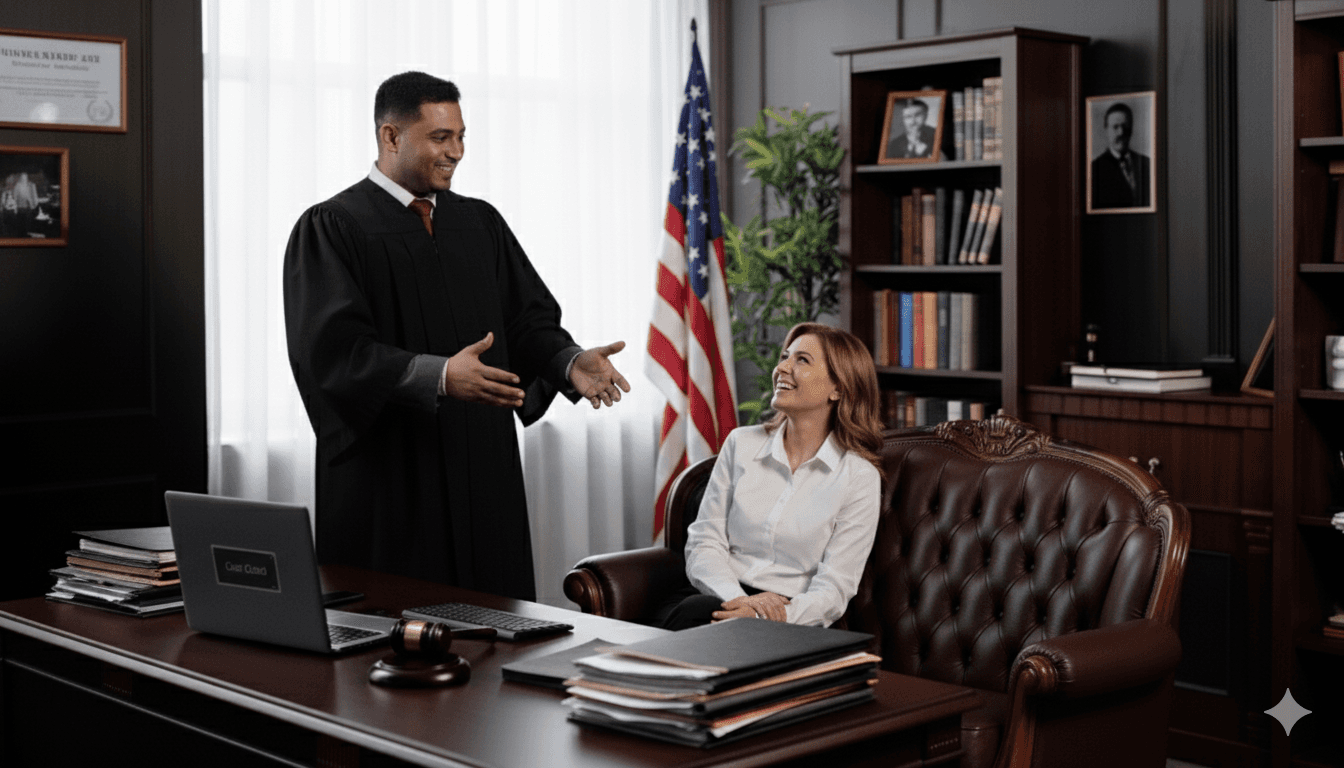 lawyer is talking to client