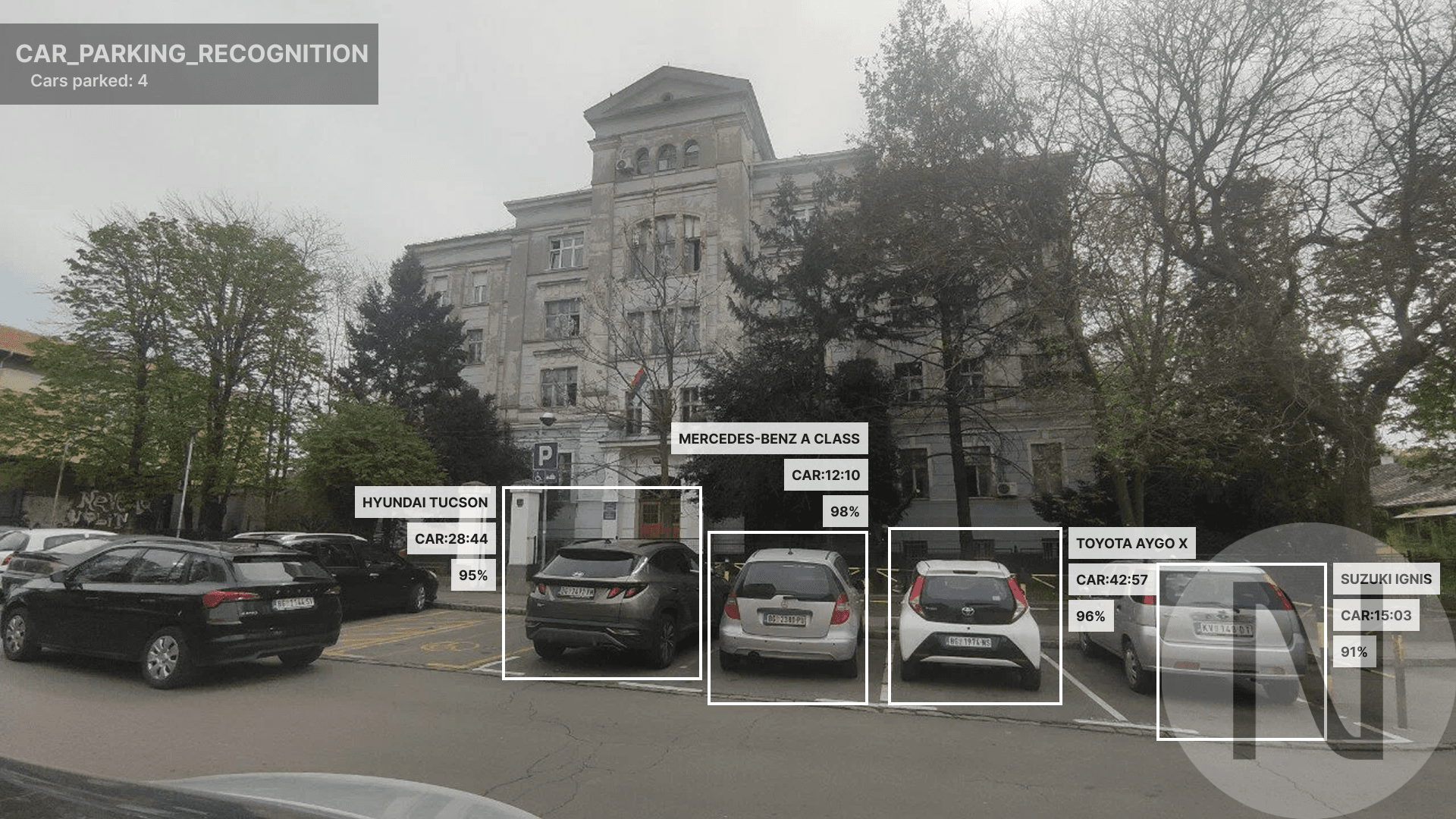 AI-powered vehicle tracking system analyzing lane movement and reading license plates for real-time traffic monitoring