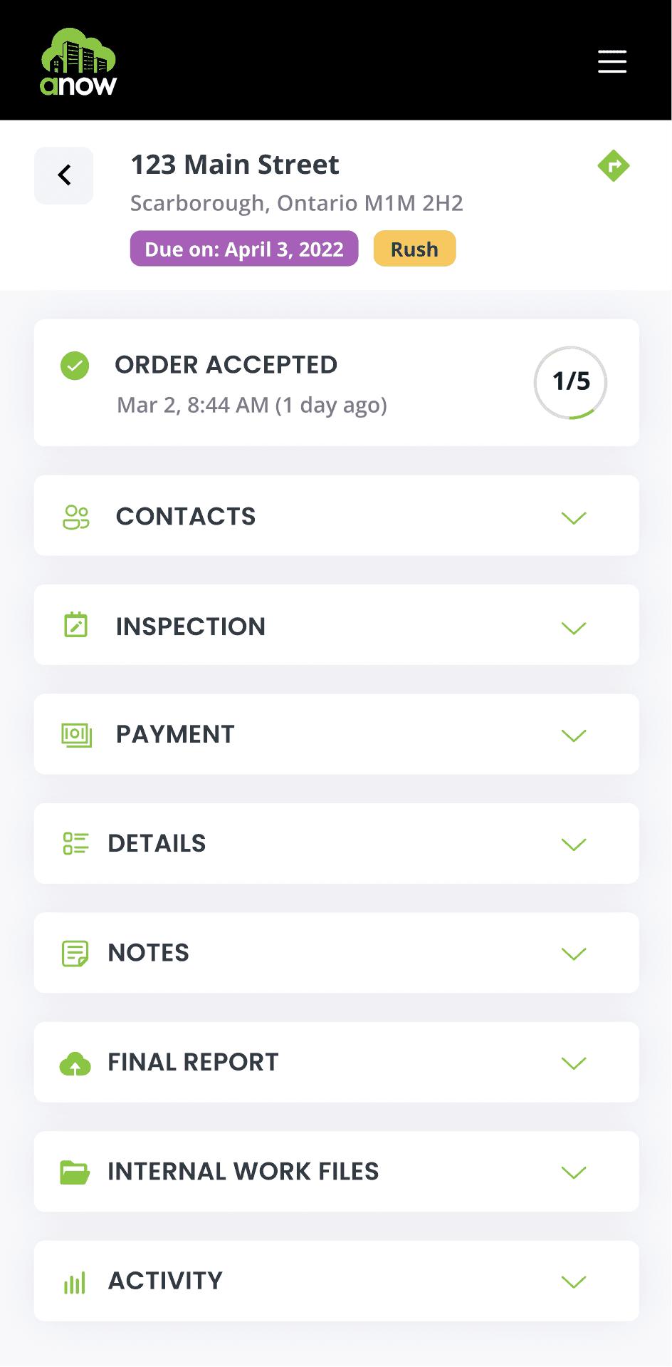 Order-detail page - mobile