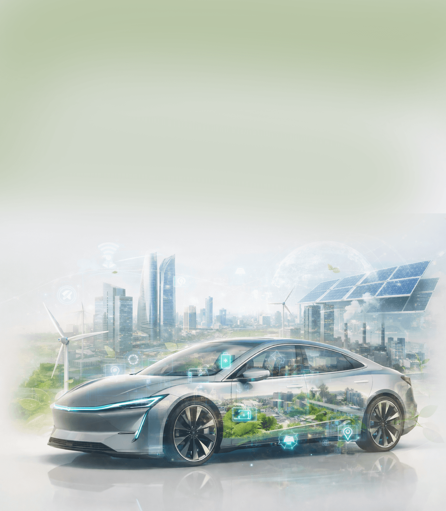 Man in VR headset interacts with green holographic code displayed on a curved screen.