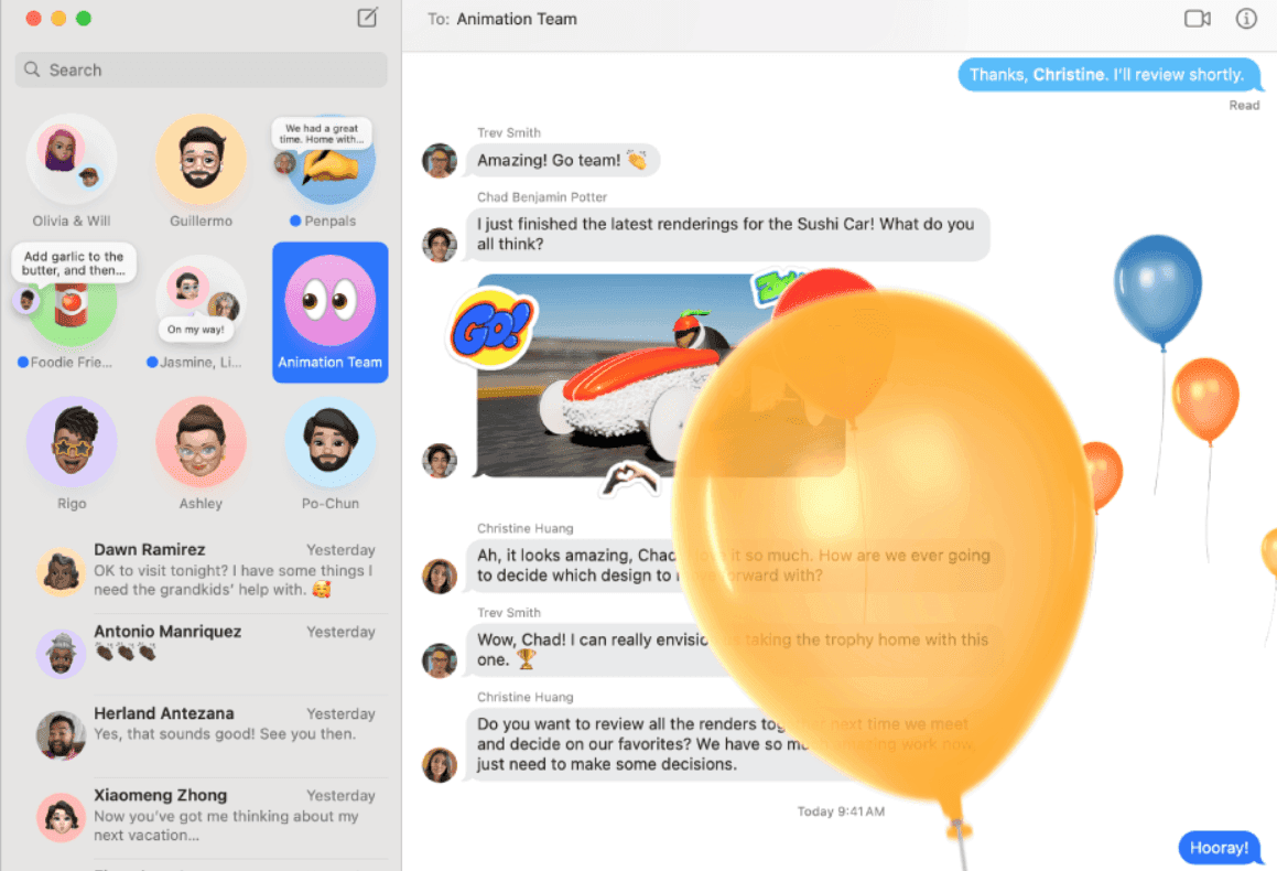 Interface of iMessage