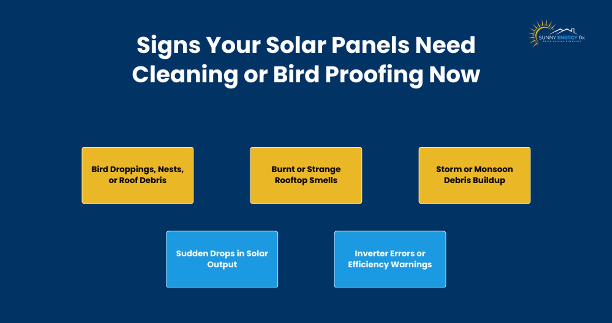 Signs Your Solar Panels Need Cleaning or Bird Proofing