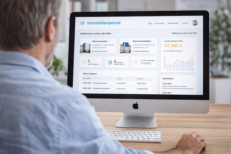 Mitarbeiterin arbeitet konzentriert am Computer, während KI-gestützte Auftragsautomatisierung Zeit spart und Eingabefehler reduziert