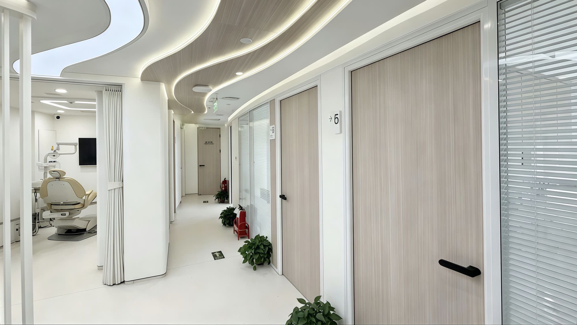 A&S Dental clinic corridor and treatment rooms
