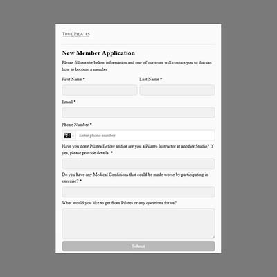 True Pilates Method Camden Application