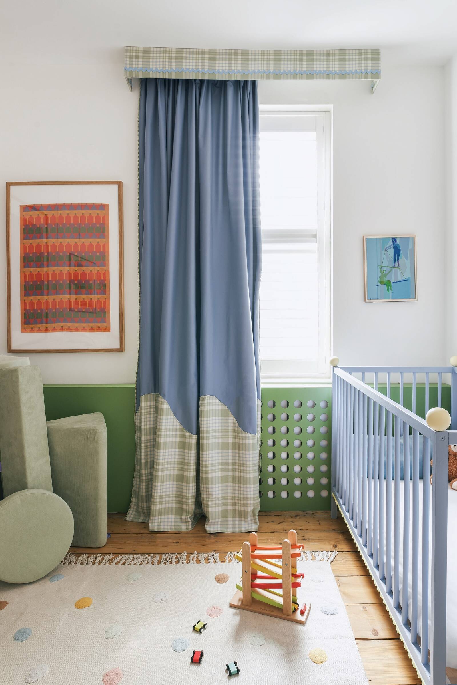 Brighton Nursery Interior Design by Atelier Akuko features colourful geometric patterns.