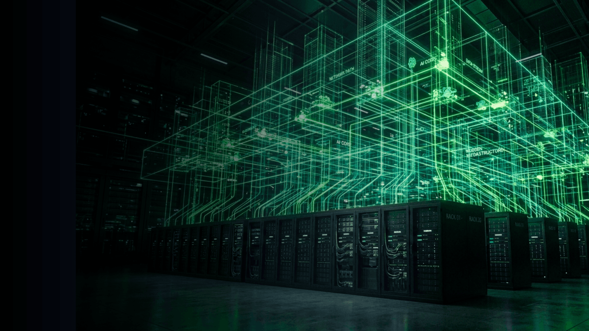 Dunkler Schreibtisch mit Laptop & Handy. 