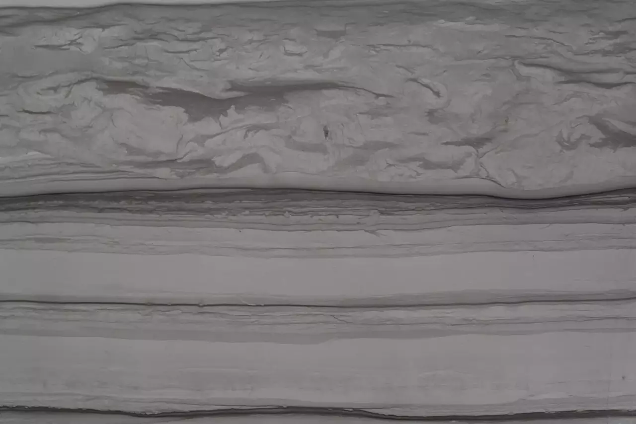 Marmo Striato Elegante, venature lineari grigio chiaro su fondo bianco, texture raffinata.