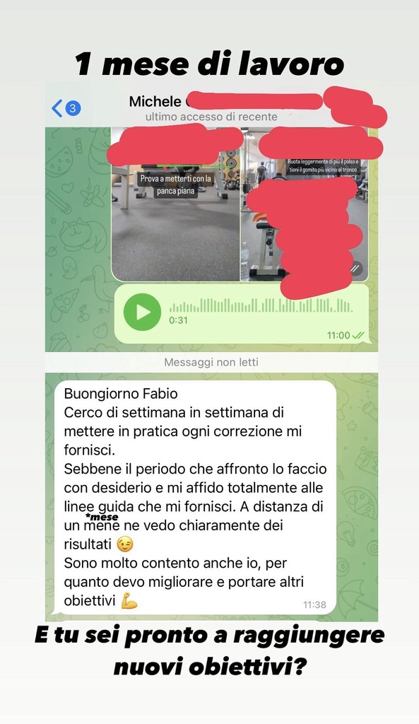 Testimonianza cliente servizio online coaching Fabio Martorelli