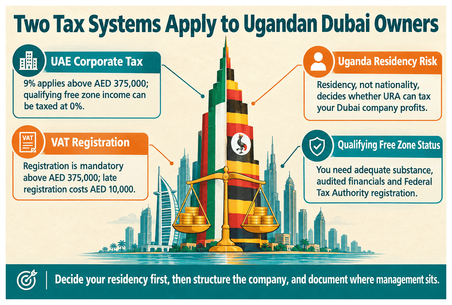 Infographic: Tax Implications of Owning a Dubai Company as a Ugandan National