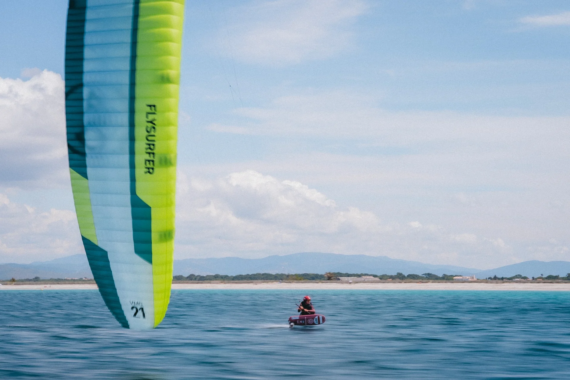 Session en mer de kitesurfing