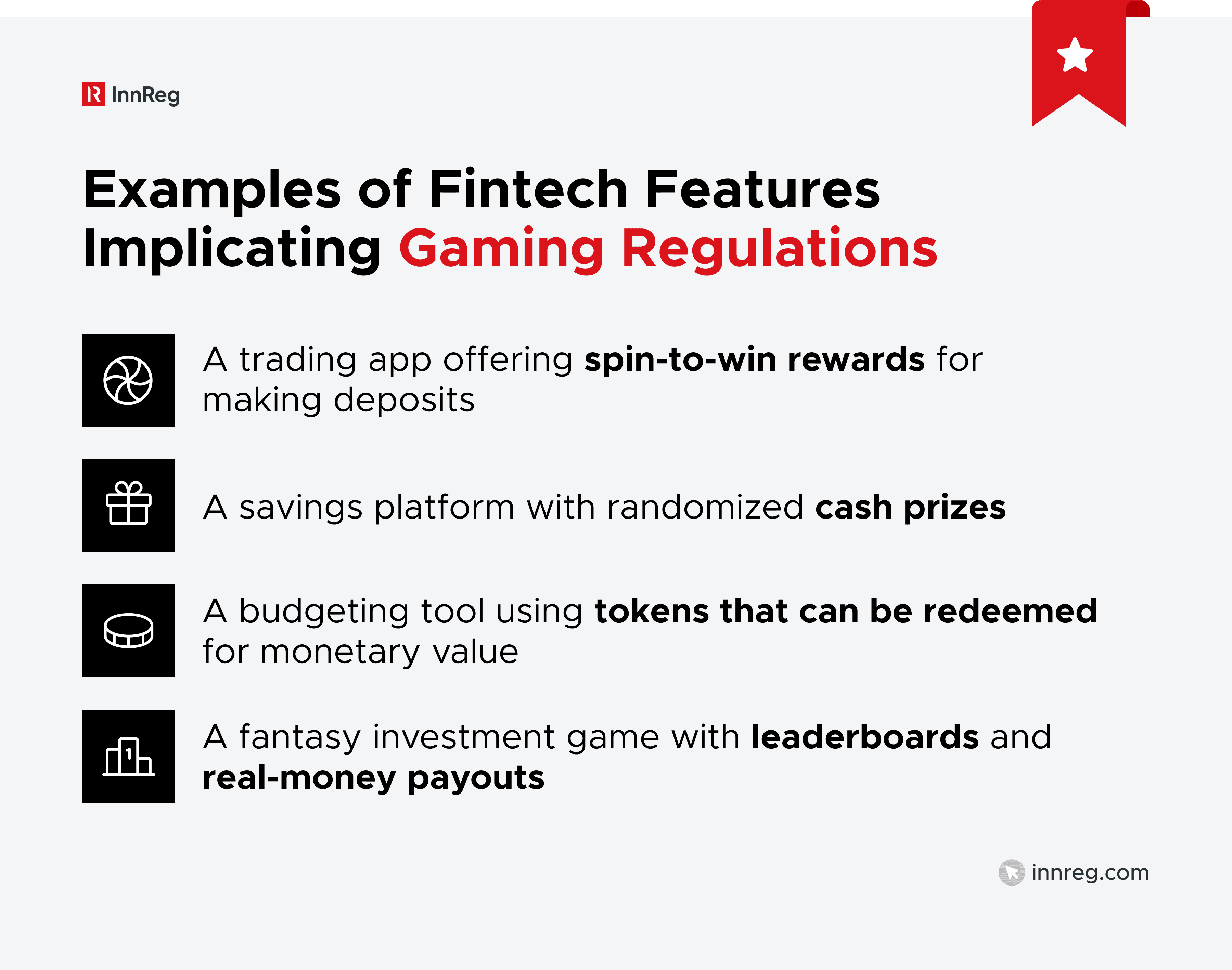 Examples of Fintech Features Implicating Gaming Regulations