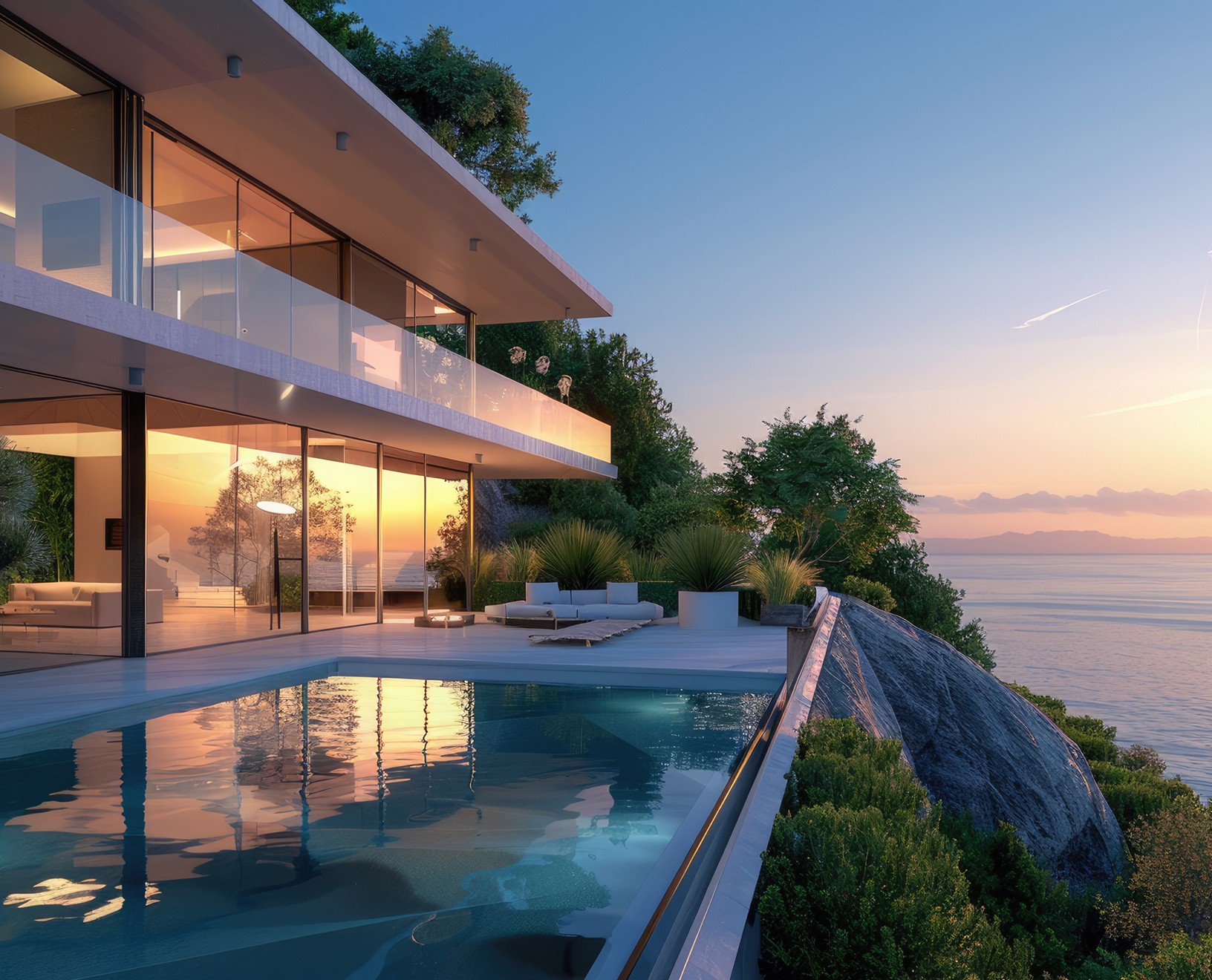 Luxury cliffside villa with infinity pool ocean view