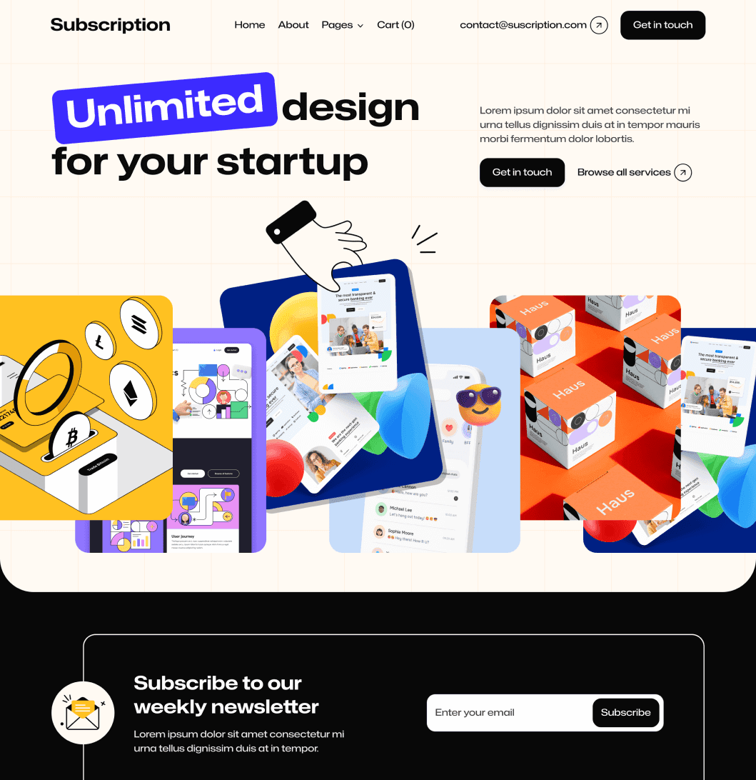 Subscription X - Home V3 Page - Design Subscription Agency Framer Template