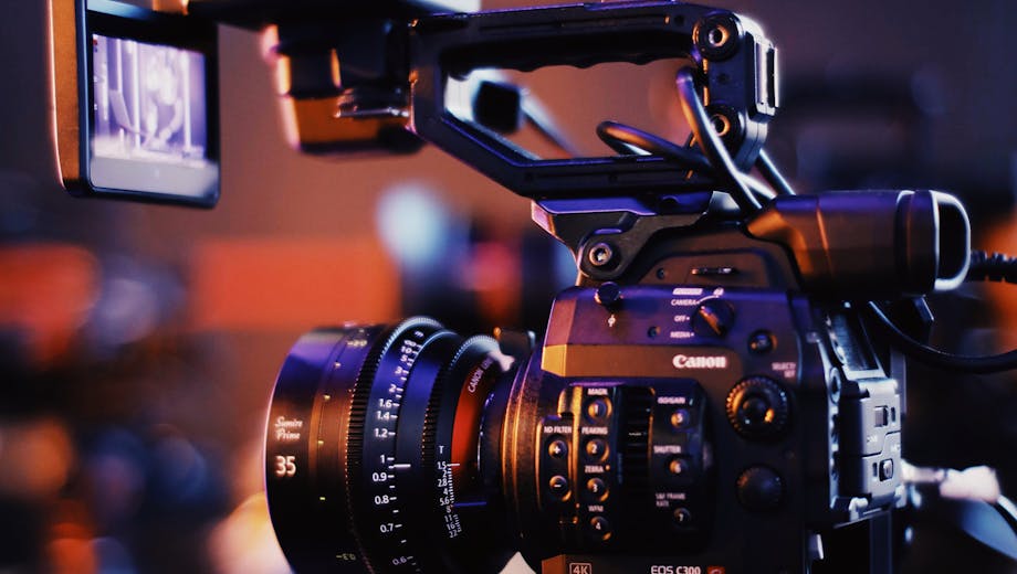 Video editing timeline on monitor