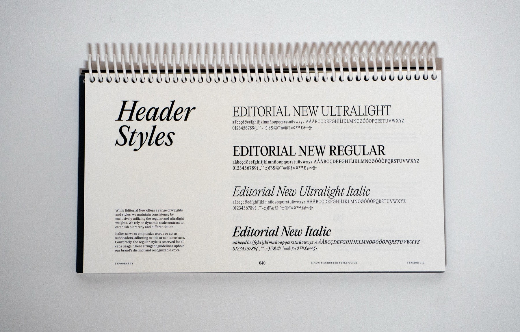 Simon & Schuster brand guidelines spread 39