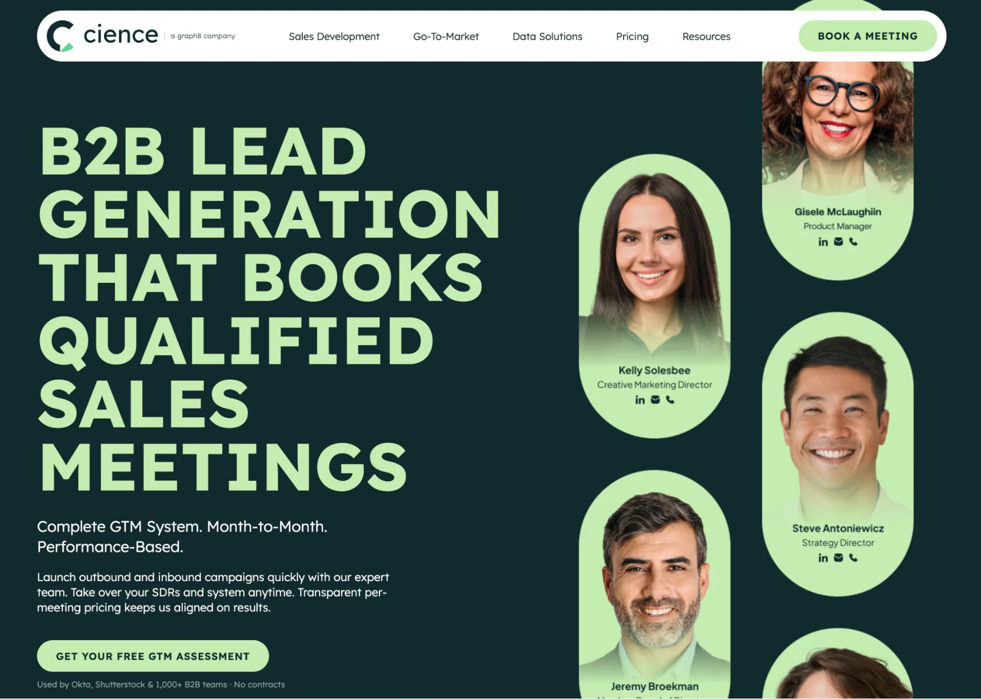 CIENCE homepage: B2B lead generation with human SDRs and AI tooling