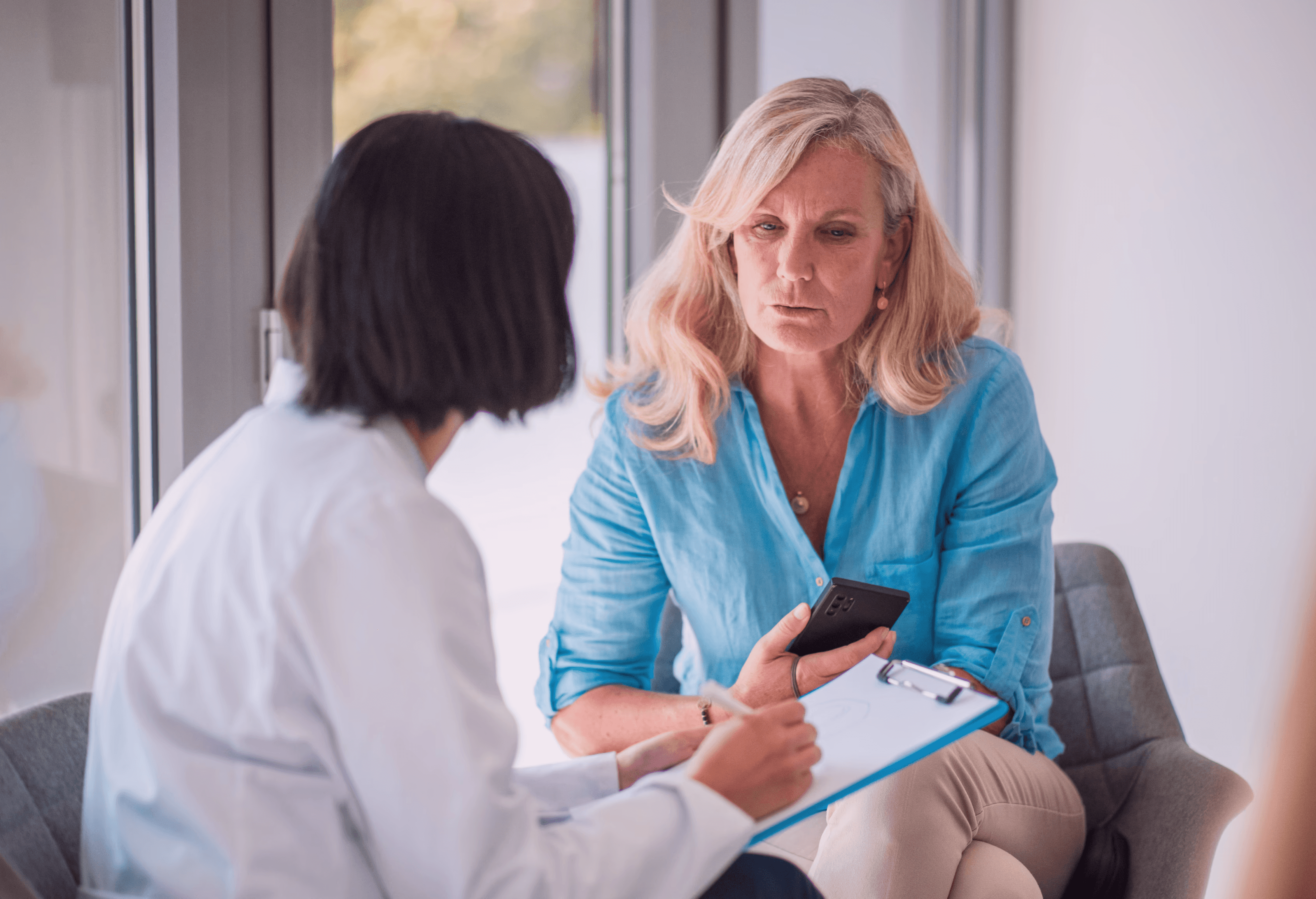 Person consulting with a professional